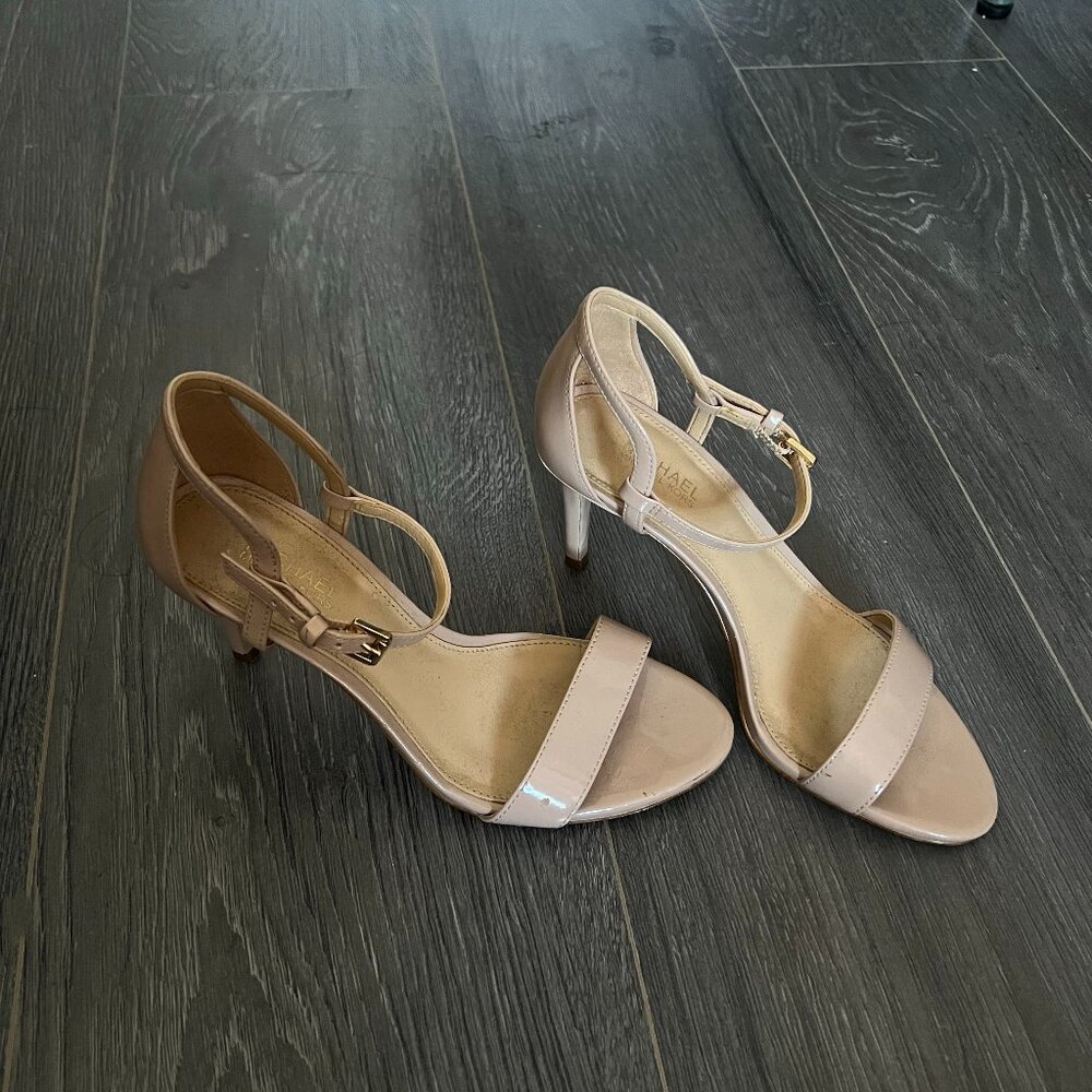 Michael Kors Simone Light Blush Patent Sandals Stiletto Heels